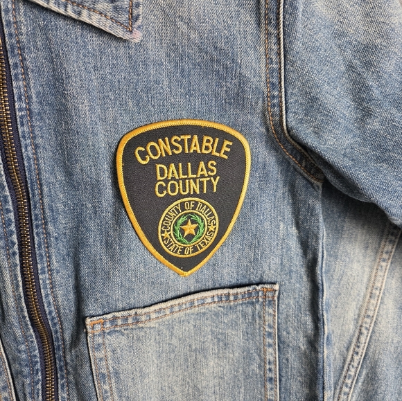 Denim Jacket XXS with Texas Patches. Upcycled. One Of A Kind. Western. Texas. - Picture 4 of 10